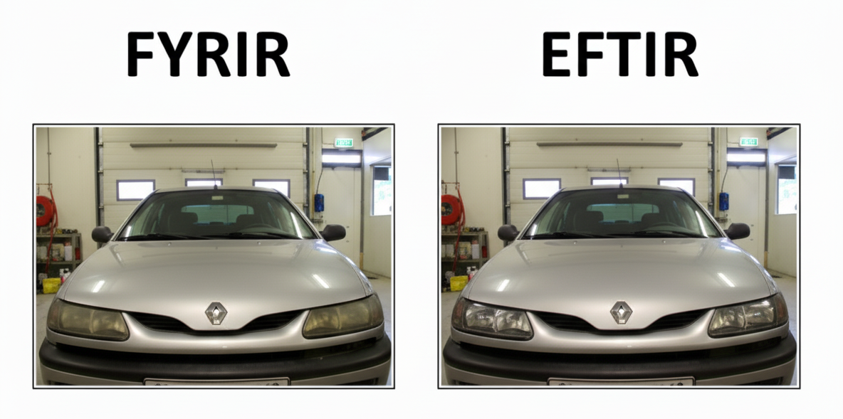 Bíllinn eftir lagfæringu